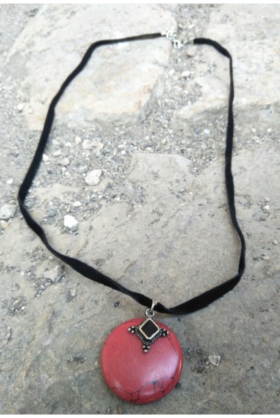 Alphabey's Red Resin Pendent Necklace For Women